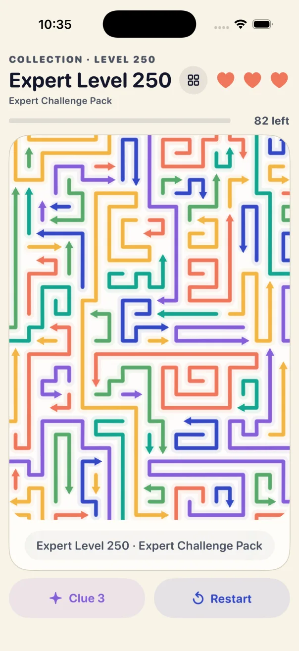 A dense Expert Challenge board